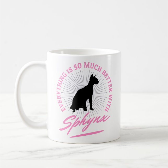 Sphynx Katt Älskare Kaffe Mugg (Vänster)