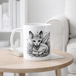 Sphynx-katt Alvkonst Vintage-linjedesign Kaffemugg