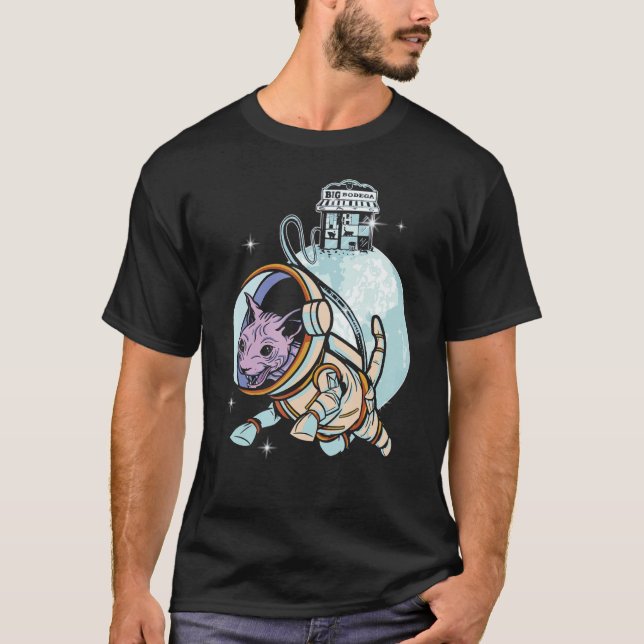 Sphynx Katt Astronaut Rymd Galax Katter Ägare T Shirt (Framsida)