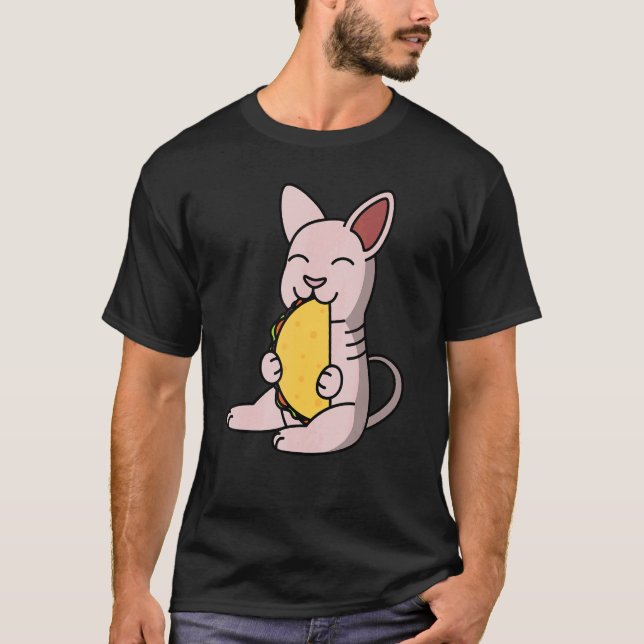 Sphynx-katt åt en tako-pet t shirt (Framsida)