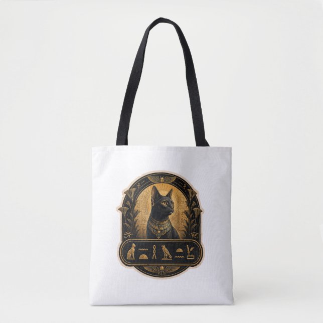 Sphynx Katt Canvas Väsk Egyptisk Estetik⁠ Tygkasse (Framsida)