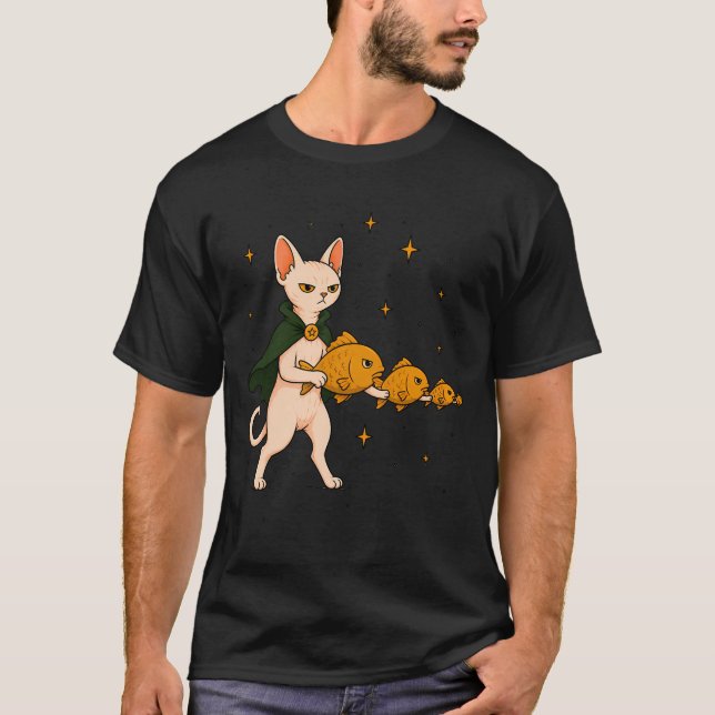 Sphynx Katt Fisk Armé T Shirt (Framsida)
