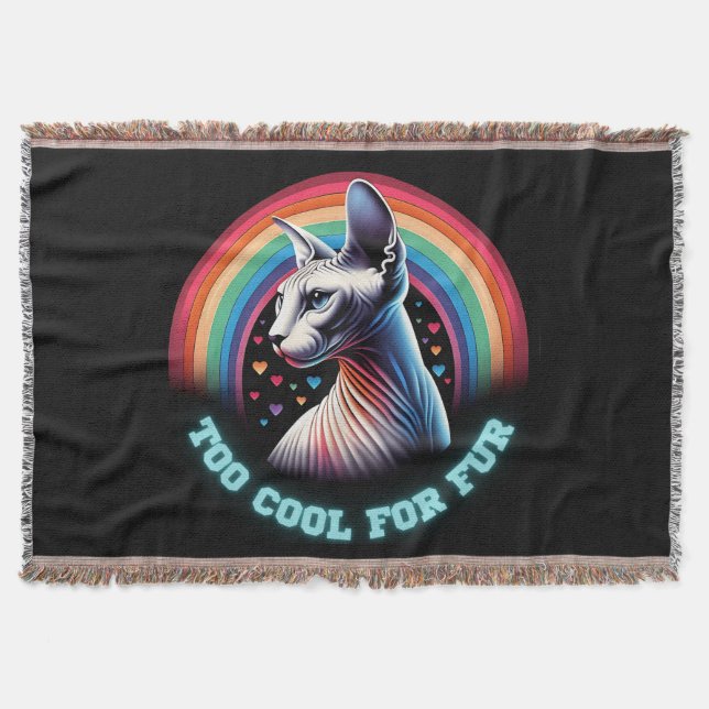 Sphynx Katt För Cool Rolig Svart  Filt (Framsidan)