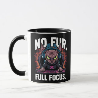 Sphynx Katt Gamer Full Fokus Konstverk Mugg