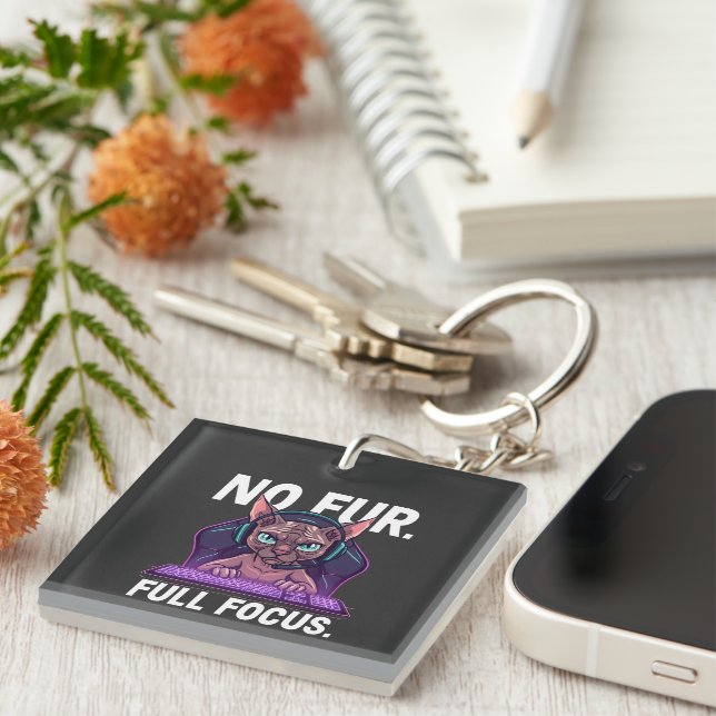 Sphynx Katt Gamer Full Fokus Neon Konst (Högra Framsidan)