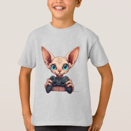 Sphynx Katt Håller Spelkontroll T Shirt