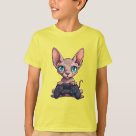 Sphynx Katt Håller Spelkontroll T Shirt