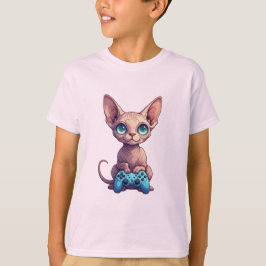 Sphynx Katt Håller Spelkontroll T Shirt