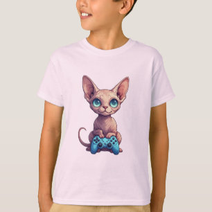 Sphynx Katt Håller Spelkontroll T Shirt