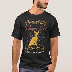 Sphynx Katt Hårfri Hjärta Tom Uppfödare Husdjur Äg T Shirt
