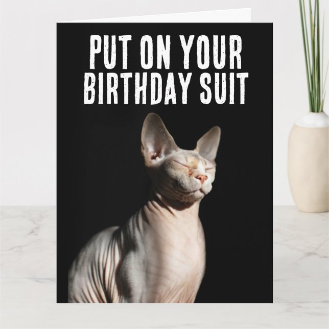 SPHYNX KATT HÅRLÖS KATT rolig söt Julkort Kort (Framsida)