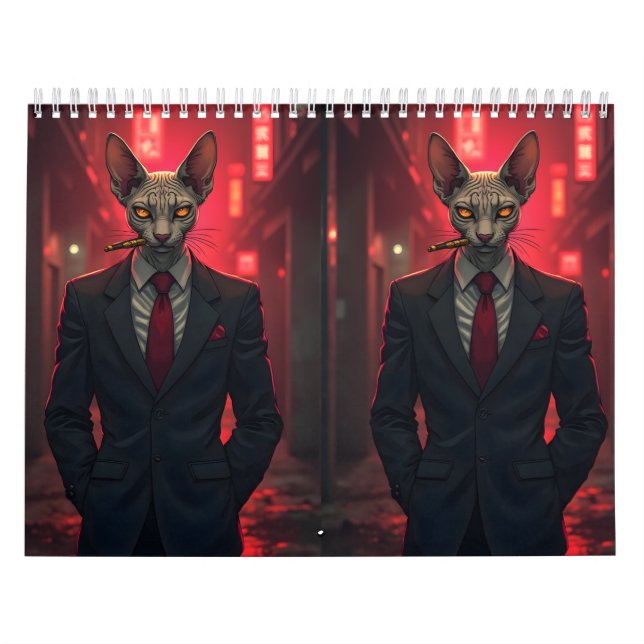 Sphynx Katt Humor Konst | Flexibel Citat Design Kalender (Omslag)