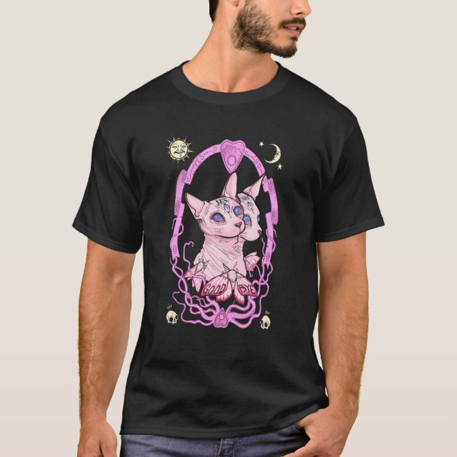 Sphynx Katt Ja Nej Adjö T Shirt (Framsida)