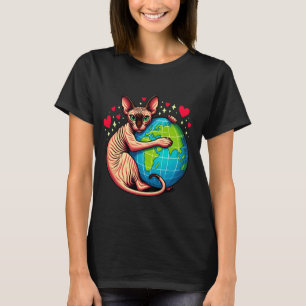 Sphynx Katt Jordens Dag Kram Kärlek Ägare Planet Ä T Shirt