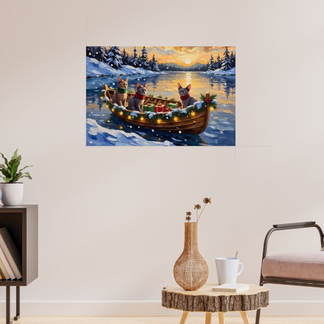 Sphynx Katt Jul Båt Högtid Poster (Vardagsrum 3)