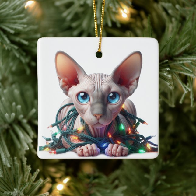Sphynx Katt Jul  Julgransprydnad Keramik (Träd)