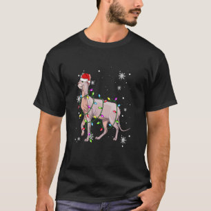 Sphynx Katt Julbelysning Julkatt Santa hatt T Shirt