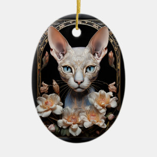 Sphynx-katt Julgransprydnad Keramik