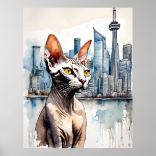 Sphynx-katt - Kattkonst Skriv ut Poster