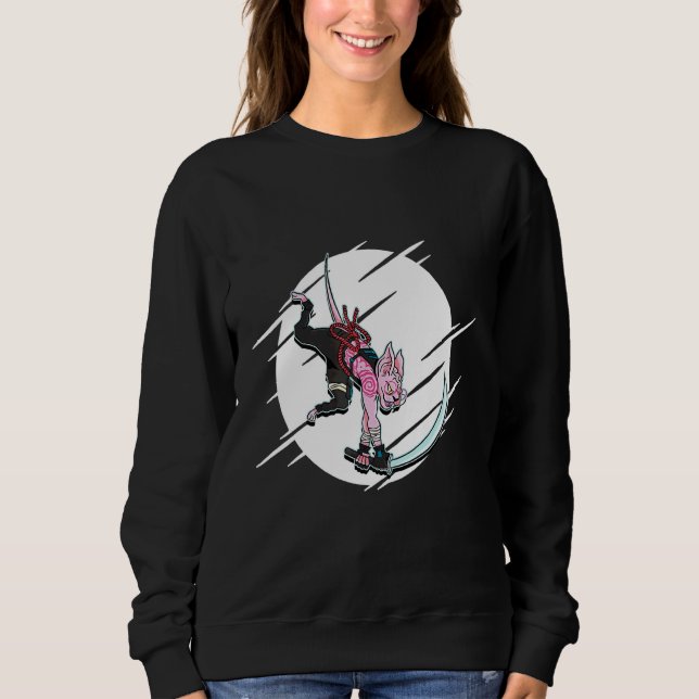 Sphynx Katt Krigare Samurai T Shirt (Framsida)