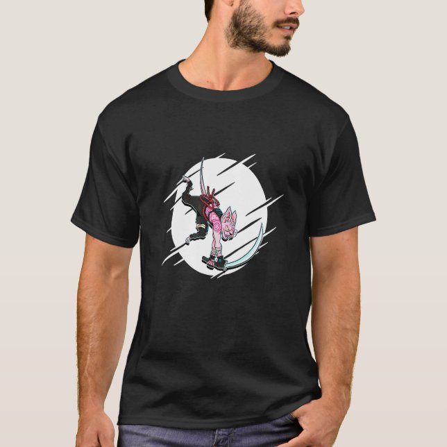 Sphynx Katt Krigare Samuraj T Shirt (Framsida)