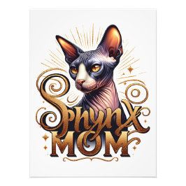Sphynx Katt Mamma Konst Affisch Tryck Mors Dag Mam