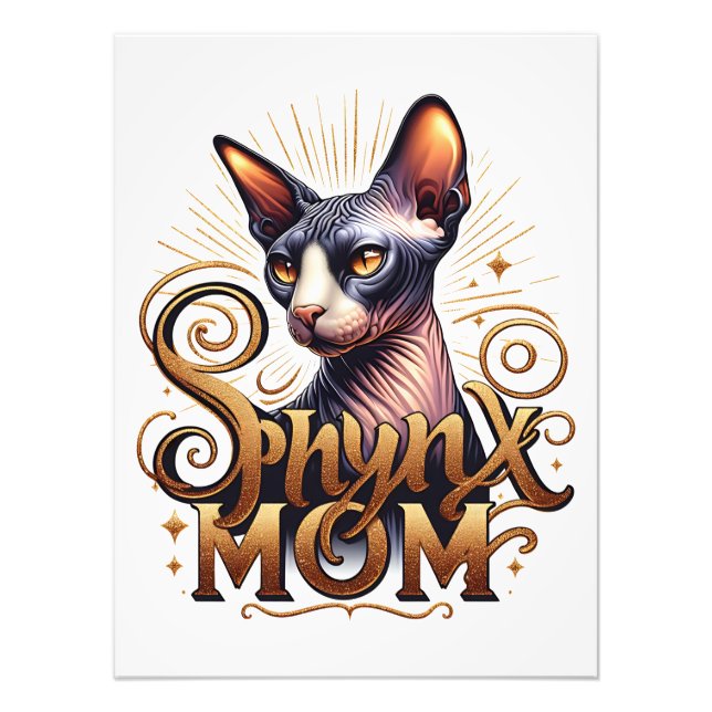 Sphynx Katt Mamma Konst Affisch Tryck Mors Dag Mam (Framsidan)