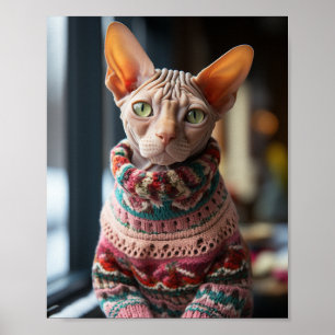 Sphynx-katt med tröja poster