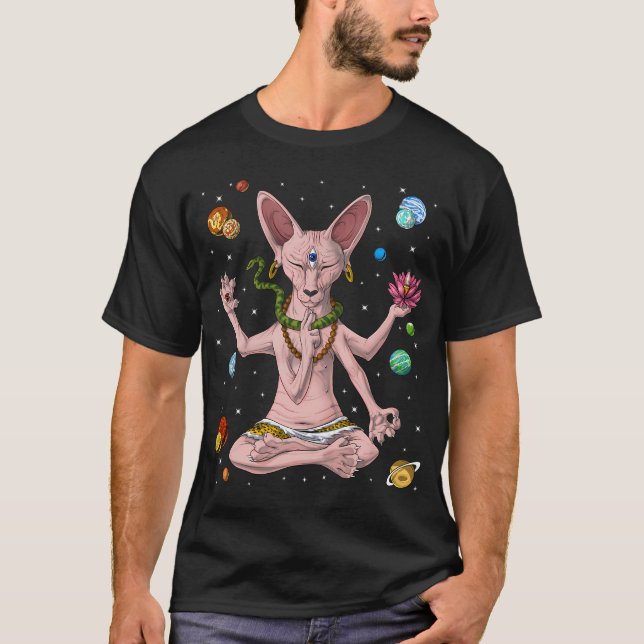 Sphynx Katt Meditation T Shirt (Framsida)