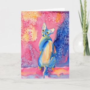 Sphynx-katt nr 2-gratulationskort kort