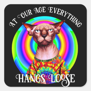 Sphynx-katt över Backe-födelsedagen Fyrkantigt Klistermärke