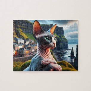 Sphynx Katt Pussel Klipporna vid Moher Irland