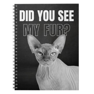 Sphynx Katt Sarksastisk Päls Humor Illustration Anteckningsbok