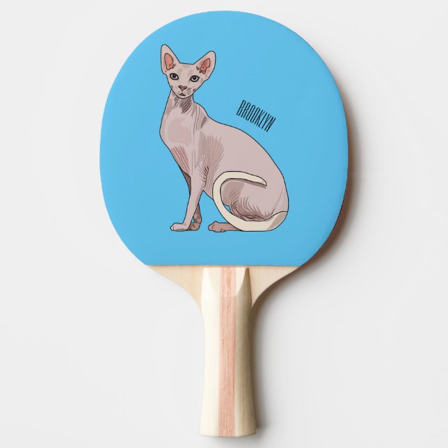 Sphynx katt serieillustration  pingisracket (Framsidan)