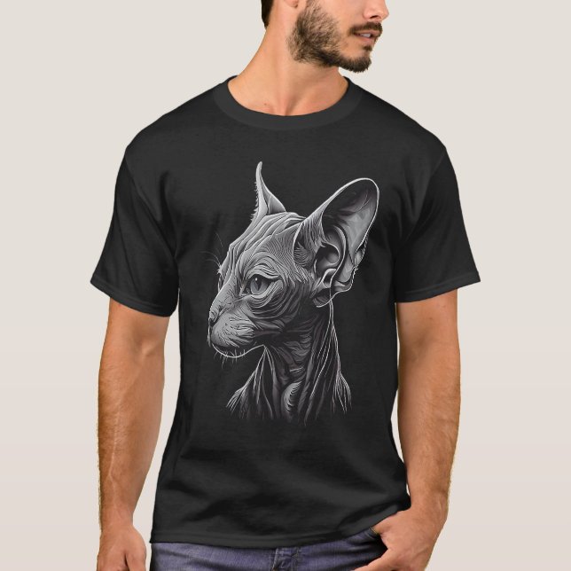 Sphynx Katt T Shirt (Framsida)