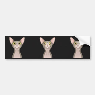 Sphynx Katt Tecknad (Tvåfärgad) Bildekal