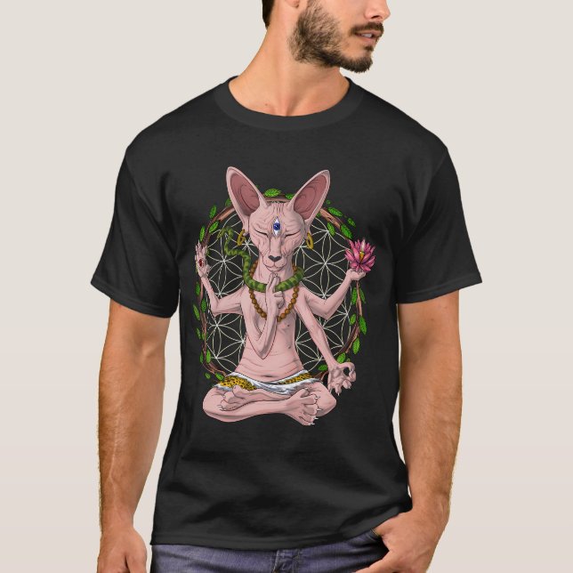 Sphynx Katt Yoga T Shirt (Framsida)