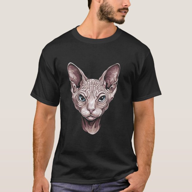 Sphynx Kattälskare Unikt Design T Shirt (Framsida)