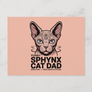 Sphynx Kattpappa Rolig Vektor Art Vykort