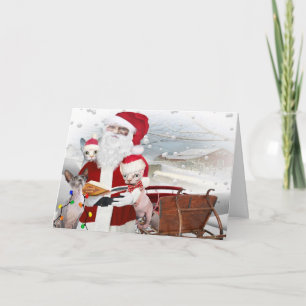 Sphynx kattungejul med Santa Helgkort