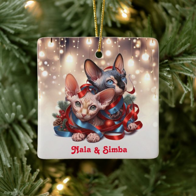 Sphynx Kittens jul Julgransprydnad Keramik (Träd)