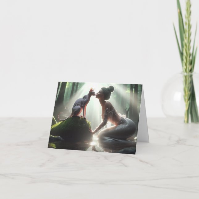 Sphynx Kyssande Havfrue Kort (Framsida)