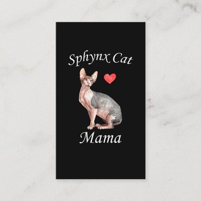 Sphynx Mamma Cat Lover Pet Mor Visitkort (Framsida)