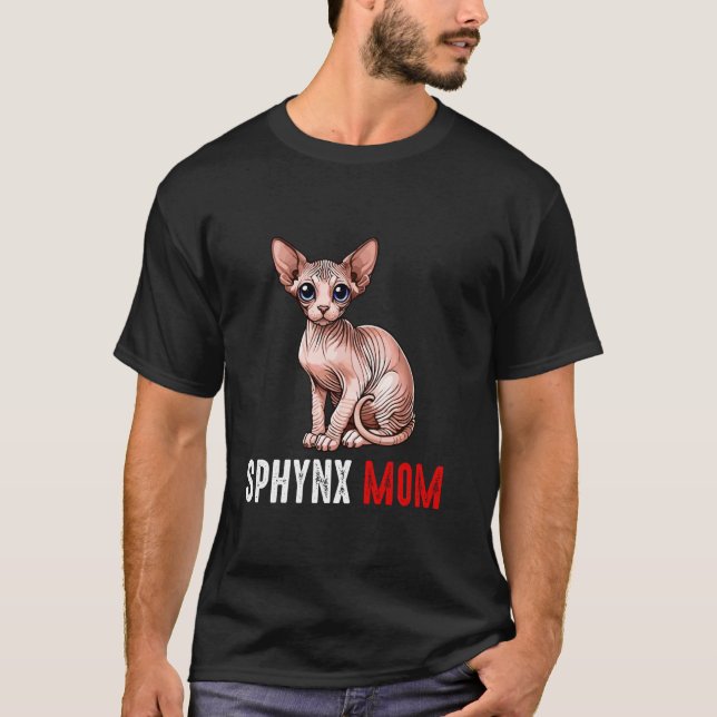 Sphynx mamma, rolig sphynx katt t shirt (Framsida)