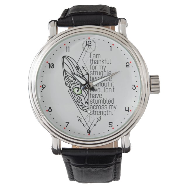 😻 Sphynx med visdom Armbandsur (Framsida)