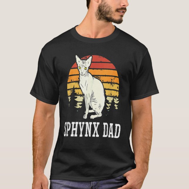 Sphynx Pappa Kattdjur Hairless Cat Kitten T Shirt (Framsida)