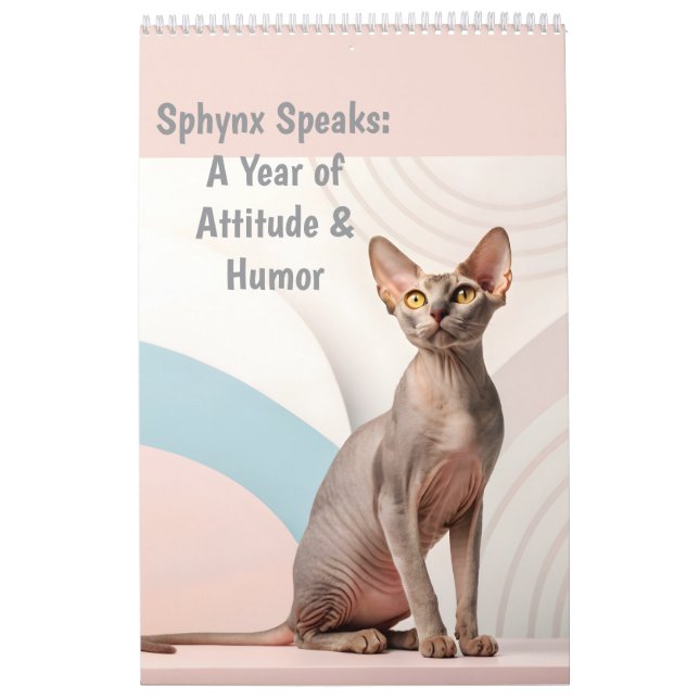 Sphynx Speaks: Editable Monthly Cat Humor Art Kalender (Omslag)