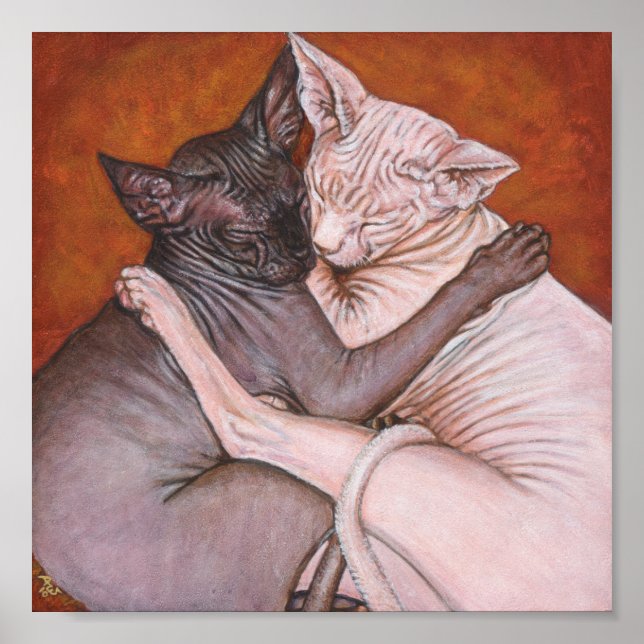 Sphynx Sphinx Cat Painting Art Poster (Framsidan)