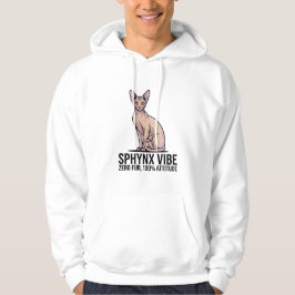 Sphynx Vibe – Noll päls, 100% attityd Hoodie