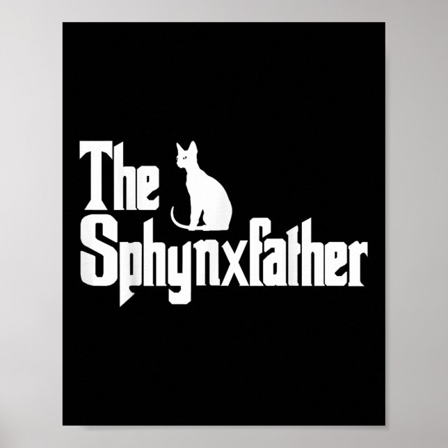 Sphynxfather Funny Cat Pappa Shirt Manar Sphynx Lo Poster (Framsidan)